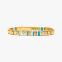 Metal and Enamel Gold Stretch Bracelet
