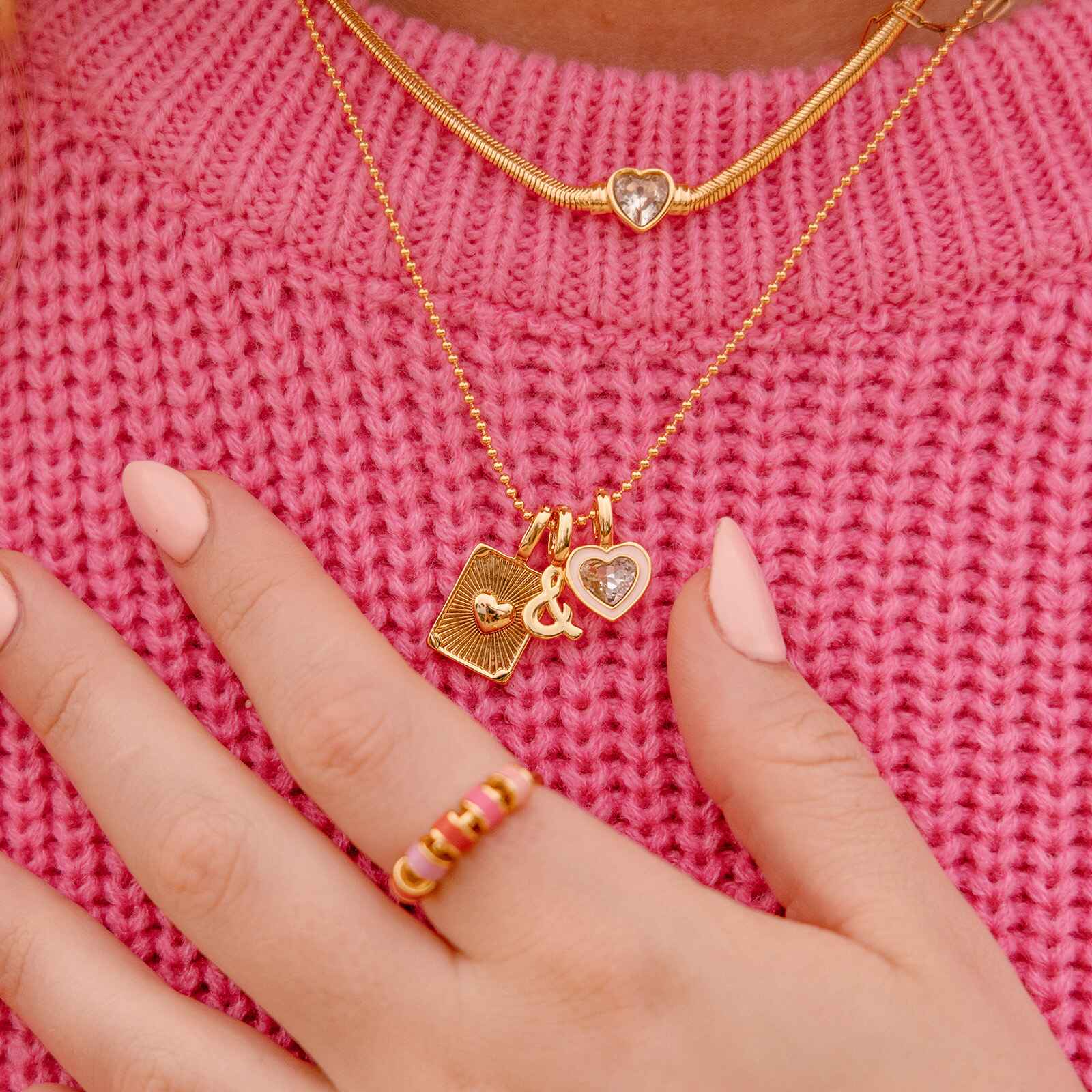 Harper Textured Heart Charm