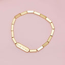 Engravable Rectangle Bead Stretch Bracelet