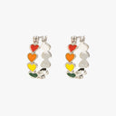 Love Enamel Heart Hoop Earrings