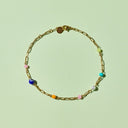 Salina Mixed Bead Paperclip Chain Anklet