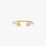 Initial Stone Open Ring