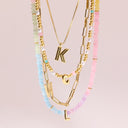 Initial Ombre Stone Bead Choker