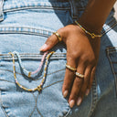 Initial Ombre Stone Bead Choker