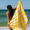 Yellow & White Checkerboard Towel