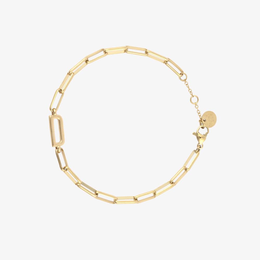 Initial Paperclip Chain Bracelet