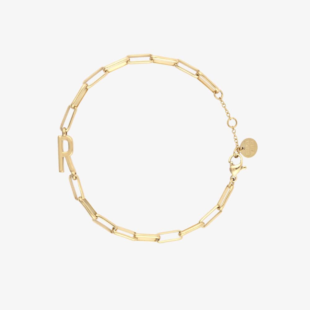 Initial Paperclip Chain Bracelet