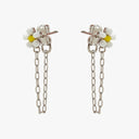 Daisy Seed Bead Chain Wrap Earrings