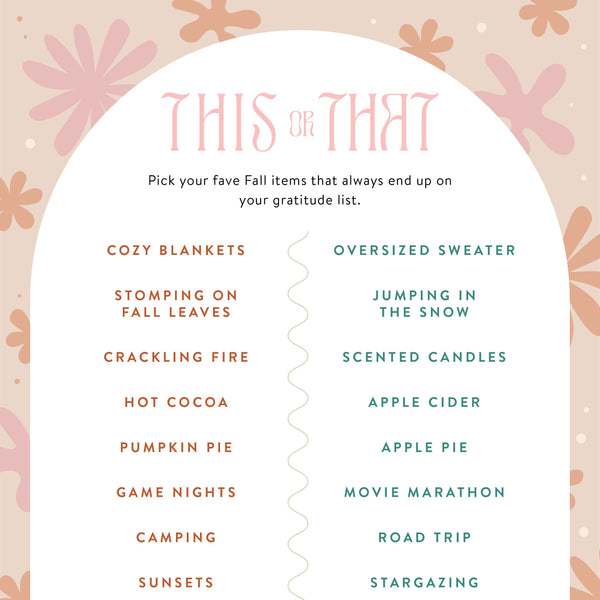 Fall Gratitude Lists