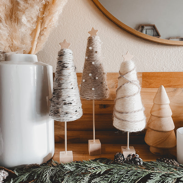 DIY Yarn Christmas Trees