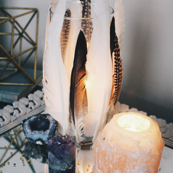 Feather Candle Holder