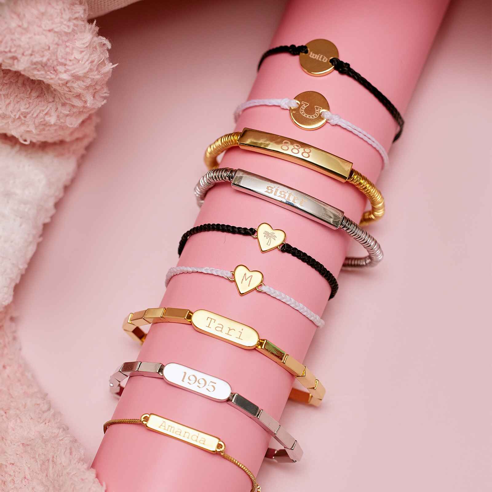 Personalized bar bracelet rose on sale gold