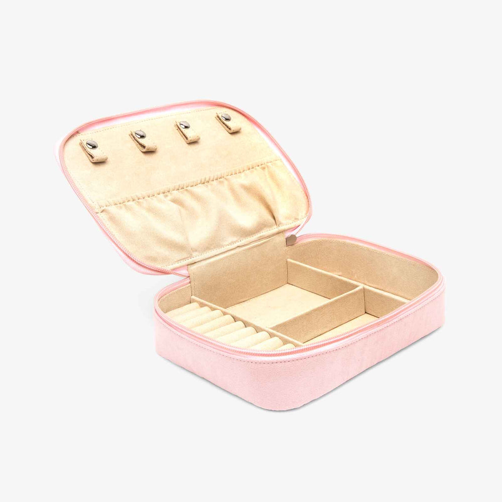 Large Pink Velvet Jewelry Case 4