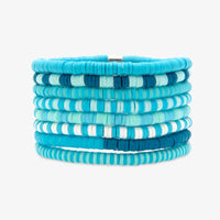 Blue Wave Stretch Bracelet Set of 8 Gallery Thumbnail