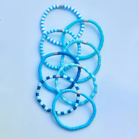 Blue Wave Stretch Bracelet Set of 8 Gallery Thumbnail