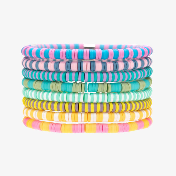 Vacation Vibes Bright Stretch Bracelet Set of 8