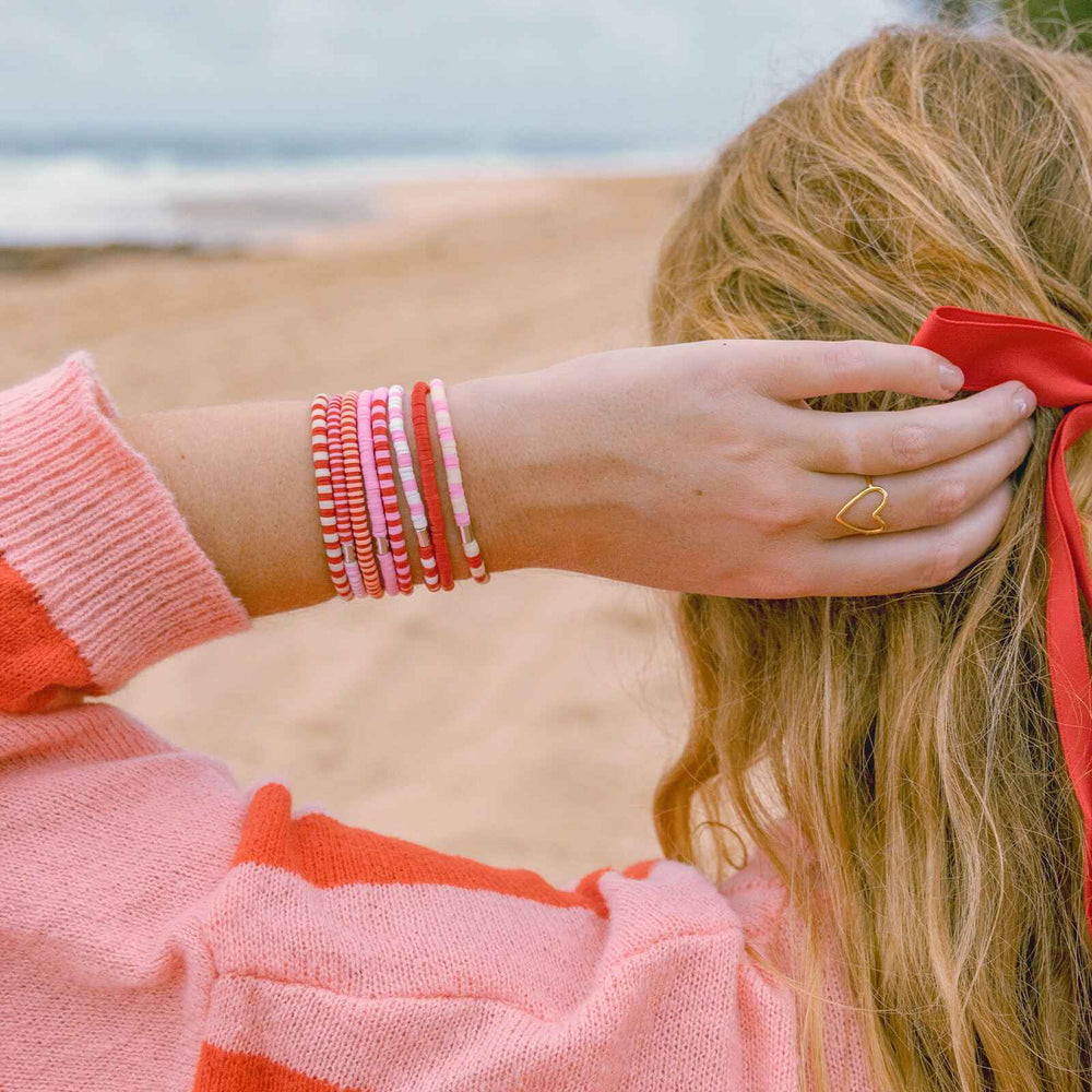 Vacation Vibes Pink Moment Stretch Bracelet Set of 8 10