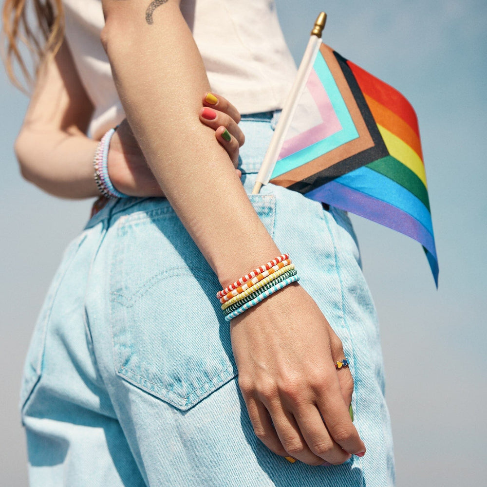 Rainbow Stretch Bracelet Set of 8 7