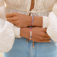 Fourth of July Tile Bead Stretch Bracelet Gallery Thumbnail