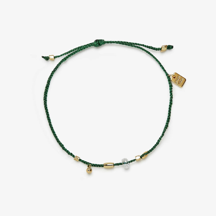 Raw Stone & Bead Gold Danity Thread Bracelet