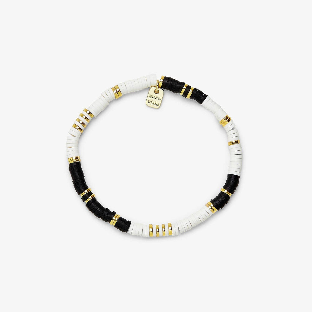 Black & White Disc Stretch Bracelet 1