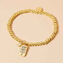 Dobby Metal Bead Stretch Bracelet