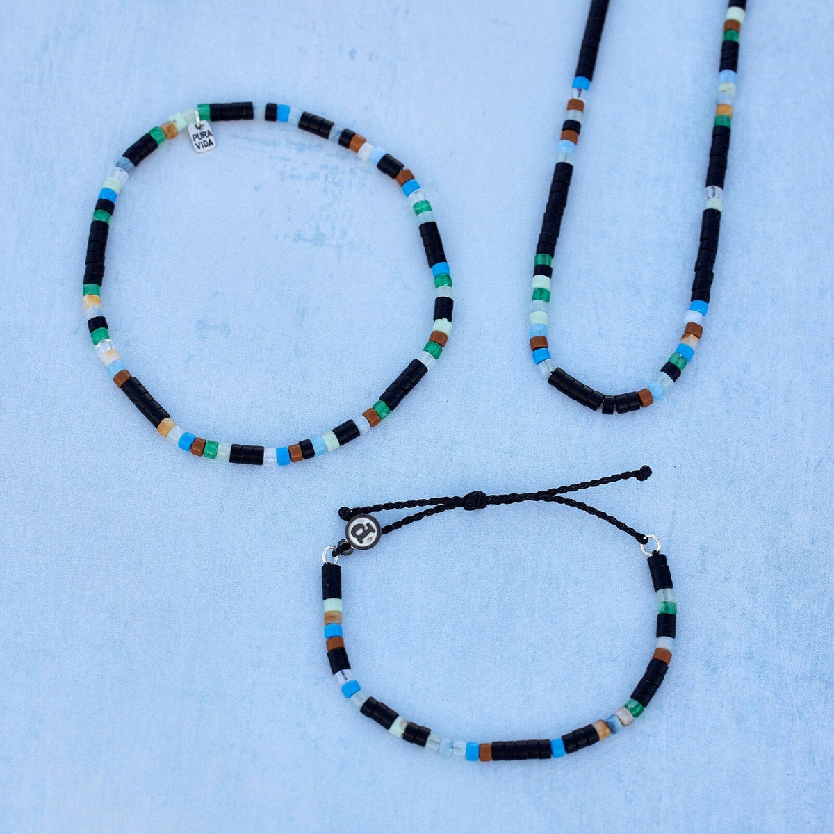 Men's Mixed Seed Bead Cord Bracelet