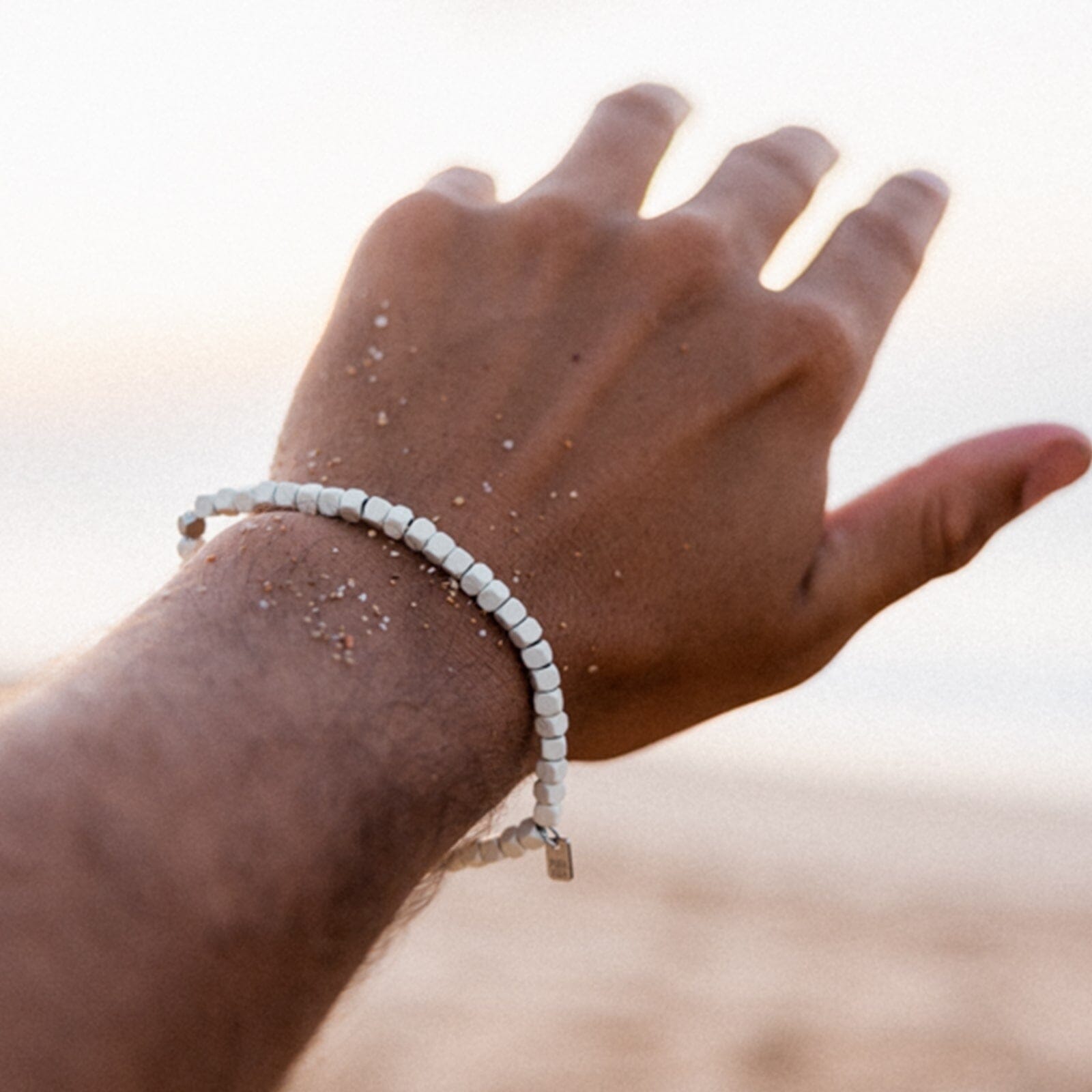 Men's Coated Hematite Stretch Bracelet