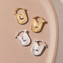 Baguette Sunburst Hoop Earrings