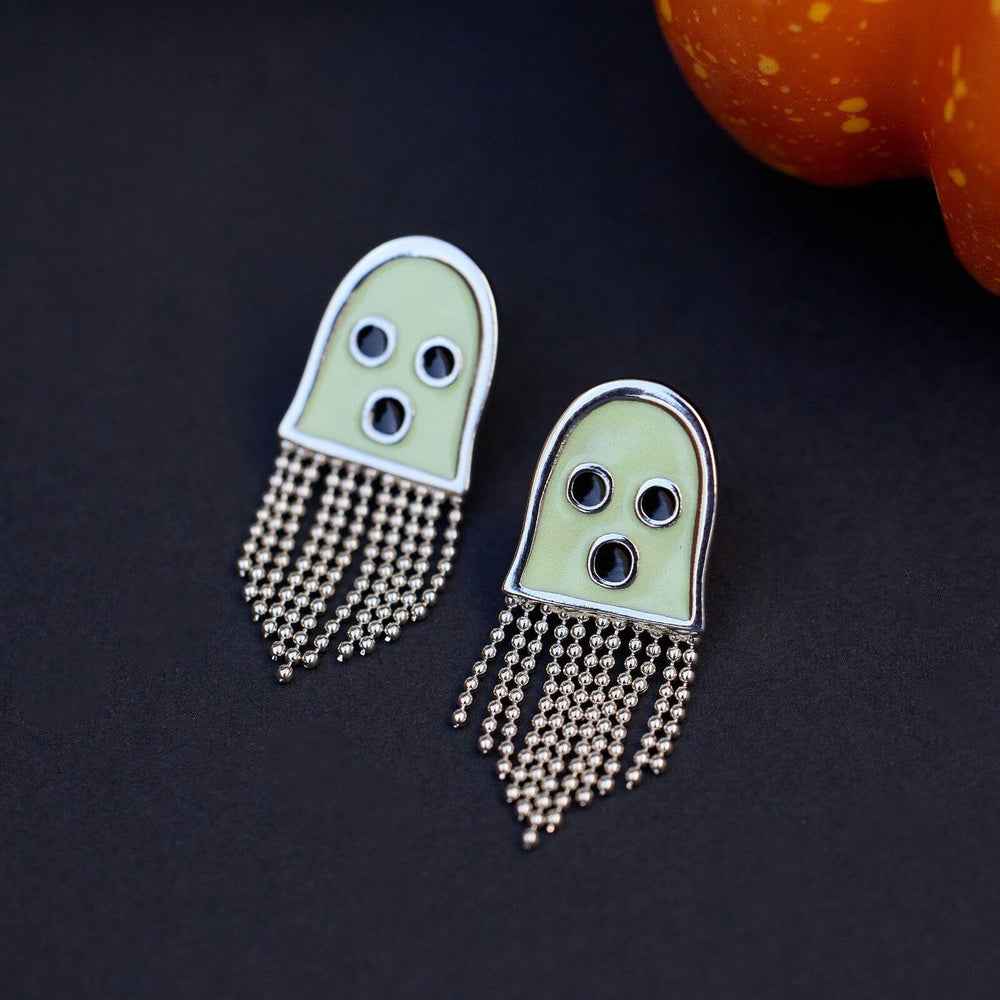 Glow in the Dark Ghost Emoji Stud 2