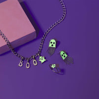 Glow in the Dark Ghost Emoji Stud Gallery Thumbnail