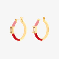 Baguette Enamel Hoop Earrings Gallery Thumbnail