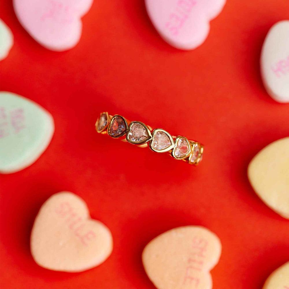 Stone Heart Ring Band 2