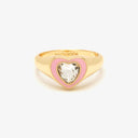 Stone & Enamel Heart Ring