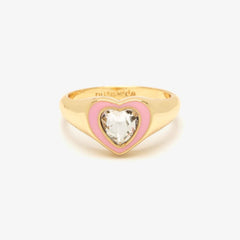 Stone & Enamel Heart Ring