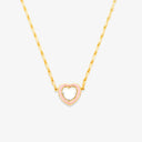 Stone & Enamel Heart Pendant Necklace
