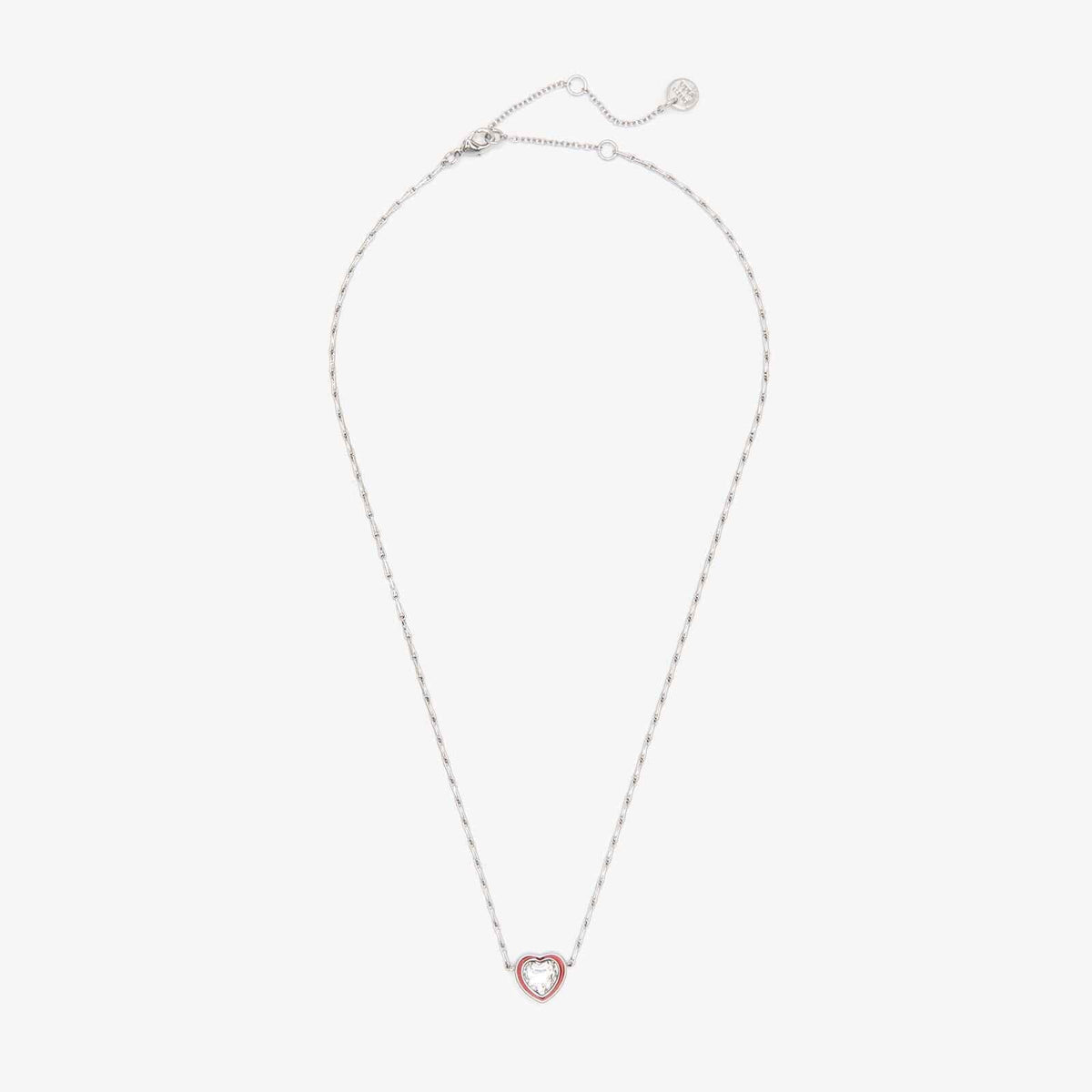 Stone & Enamel Heart Pendant Necklace