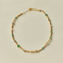 Gold and Bead Stone Chip Choker