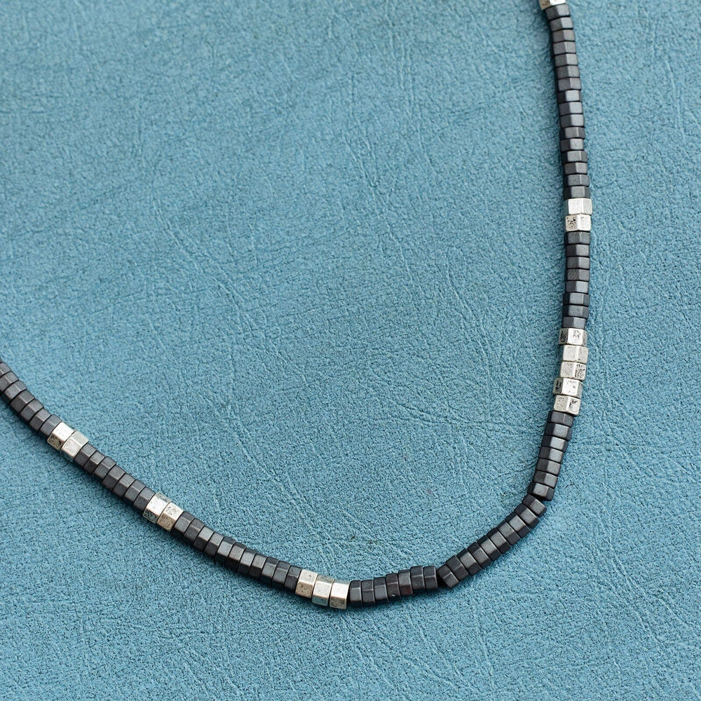 Men's Faceted Pyrite Bead Necklace 2
