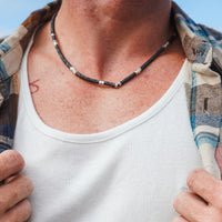 Men's Faceted Pyrite Bead Necklace Gallery Thumbnail
