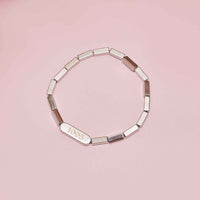 Engravable Rectangle Bead Stretch Bracelet Gallery Thumbnail