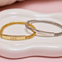 Engravable Disc Bead Stretch Bracelet Gallery Thumbnail