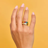 Rainbow Enamel Ring Stack Gallery Thumbnail