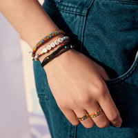 Rainbow Bead Stretch Ring 3 Pack Gallery Thumbnail