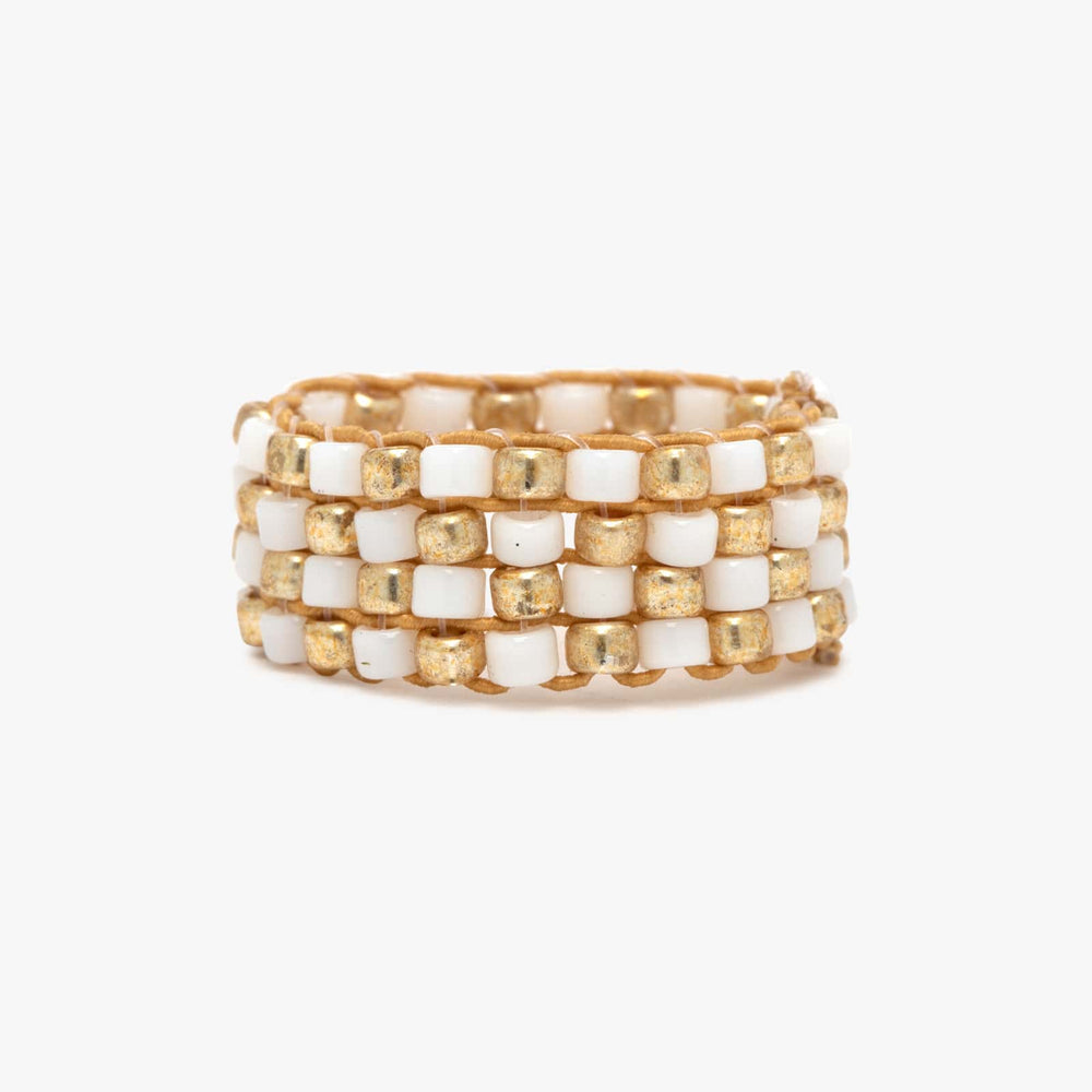 Checkerboard Bead Stretch Ring 2