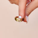 Wide Ribbed Heart Ring