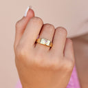 Wide Ribbed Heart Ring