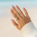 Wide Ribbed Heart Ring