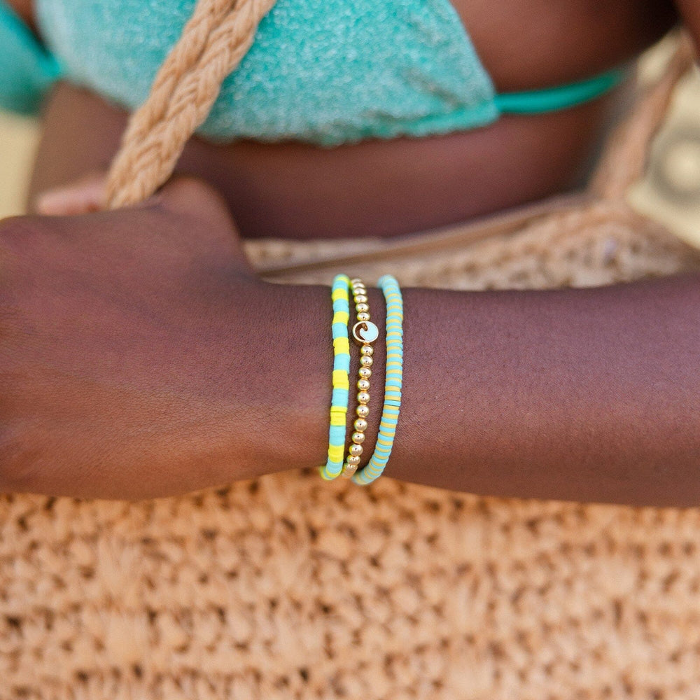 Sunbleached Aqua Seascape Stretch Bracelet 6