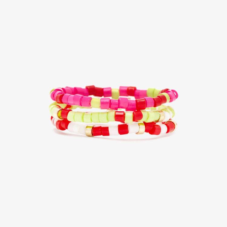 Strawberry Fields Stretch Ring Set of 3